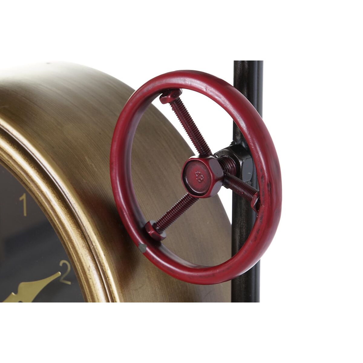 Horloge Murale Design Industriel Home Decor Vannes Verre Doré Fer (50,5 x 12 x 73 cm)