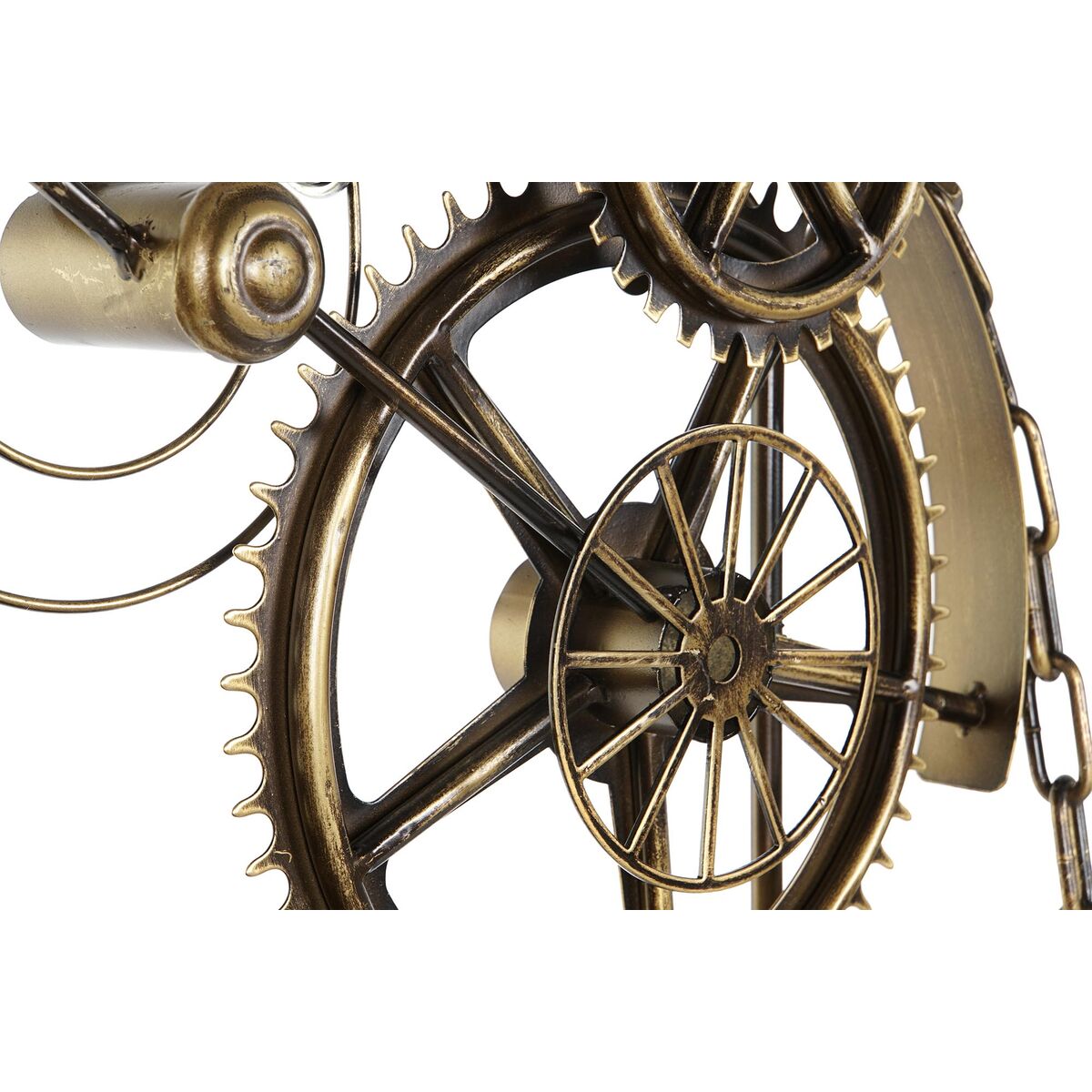 Relojes de Pared de Diseño Engranajes Industriales Atípicos en Hierro Dorado y Plateado (2 Unidades) (50 x 7 x 62 cm)
