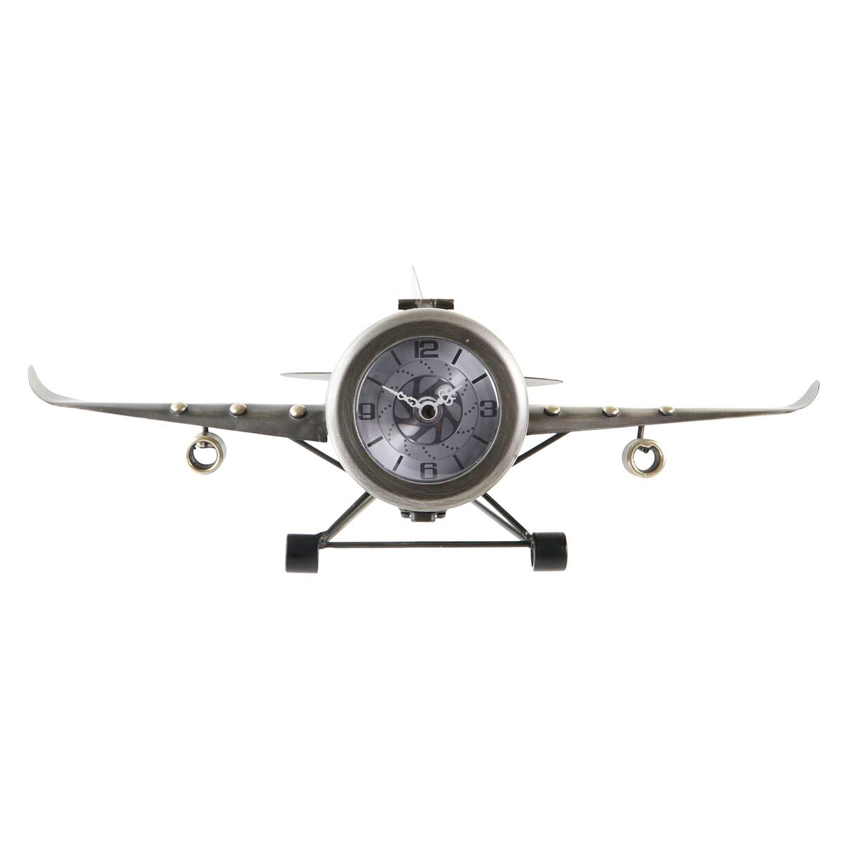 Relojes de mesa vintage con aviones dorados y plateados