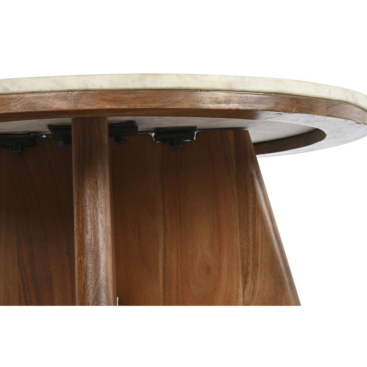 Table Basse Design Moderne Home Decor Marbre Acacia (70 x 70 x 43 cm)