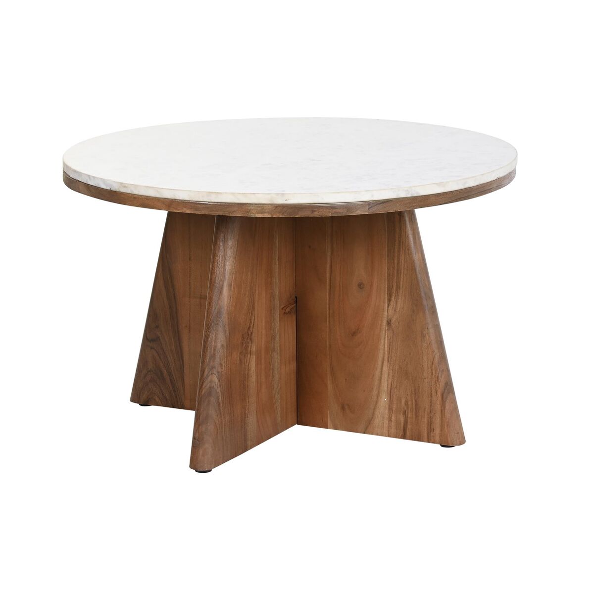 Table Basse Design Moderne Home Decor Marbre Acacia (70 x 70 x 43 cm)