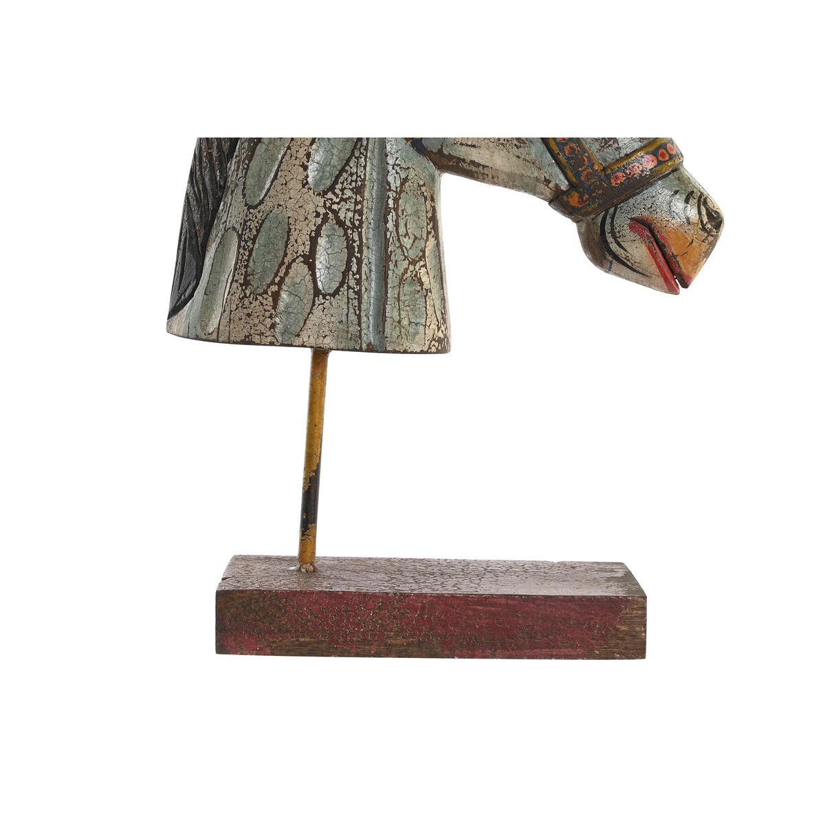 Decorative Figure DKD Home Decor Horse Iron Mango wood (24 x 12 x 35 cm)