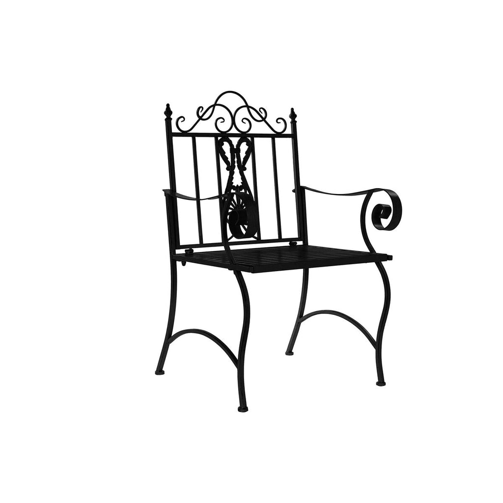 Chaise de jardin Vintage en Fer Forgé Noir Home Decor (63,5 x 52 x 98 cm)