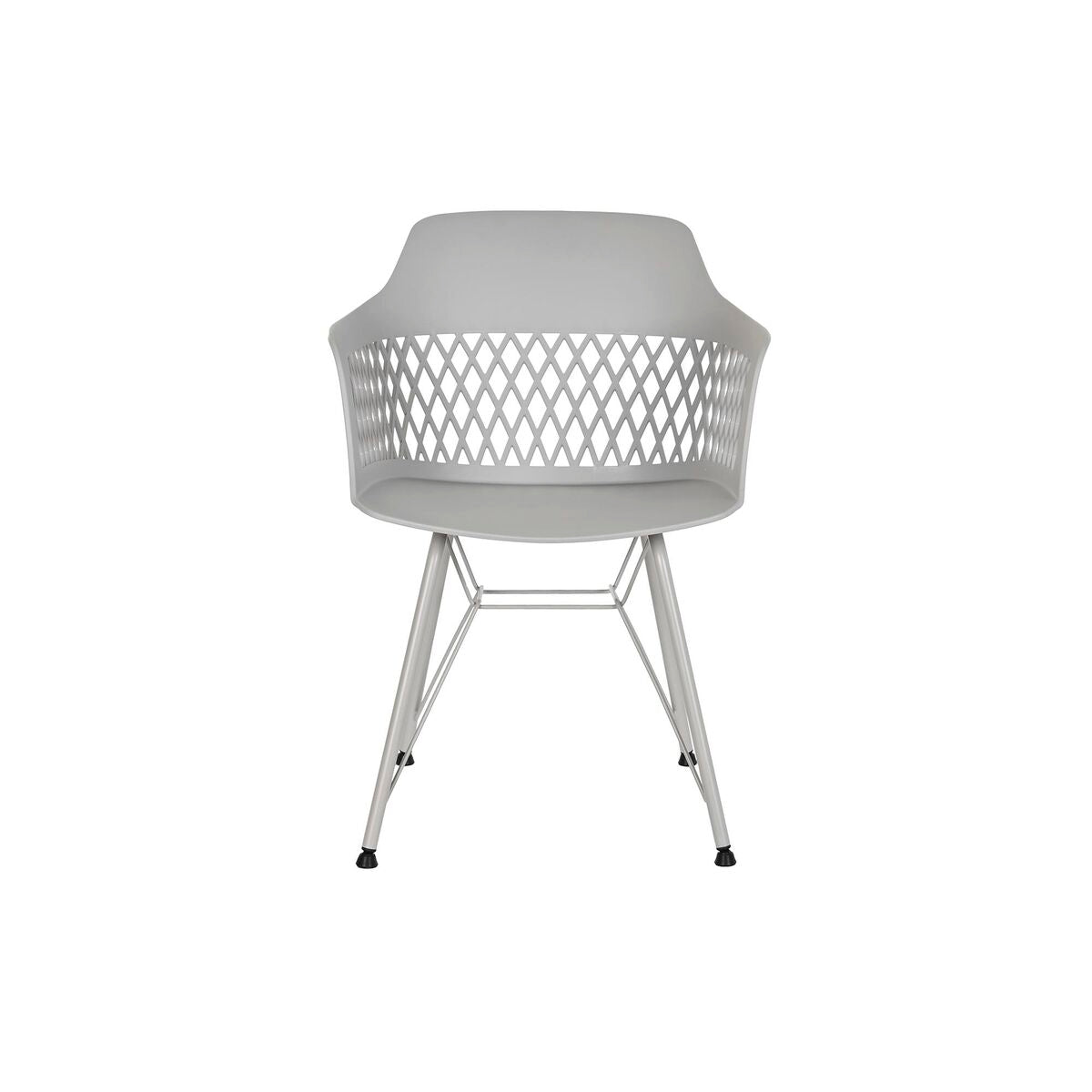 Chaise de Salle à Manger Design Home Decor Métal Gris clair polypropylène (57 x 57 x 80,5 cm)
