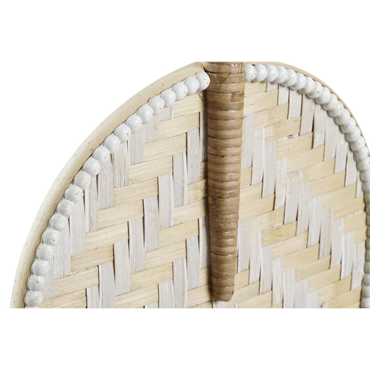 Decoración de Pared Abanico de Bambú Home Decor Marrón Blanco (27 x 2 x 64 cm) (27 x 2 x 55 cm)