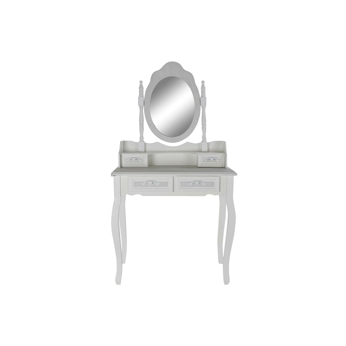 Coiffeuse Design Shabby Chic Home Decor Miroir Blanc ABS Bois MDF (75 x 42 x 140 cm)