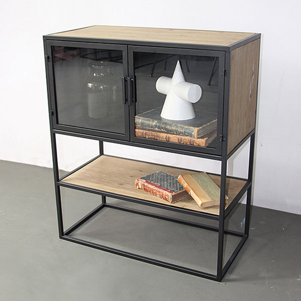 Shelves Fir Crystal Glass and wood Fir wood Painted iron (76 x 38 x 90 cm)