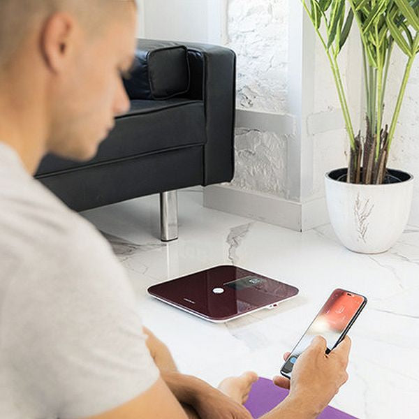 Balance Numérique de Salle de Bain Connectée Couleur Bordeaux Cecotec Surface Precision 10400 Smart Healthy Vision