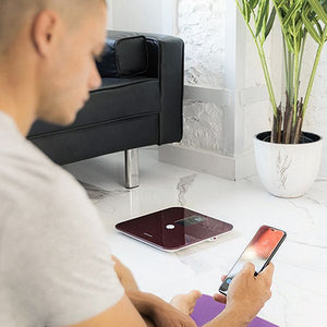 Balance Numérique de Salle de Bain Connectée Couleur Bordeaux Cecotec Surface Precision 10400 Smart Healthy Vision