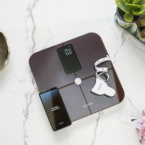 Balance Numérique de Salle de Bain Connectée Couleur Bordeaux Cecotec Surface Precision 10400 Smart Healthy Vision