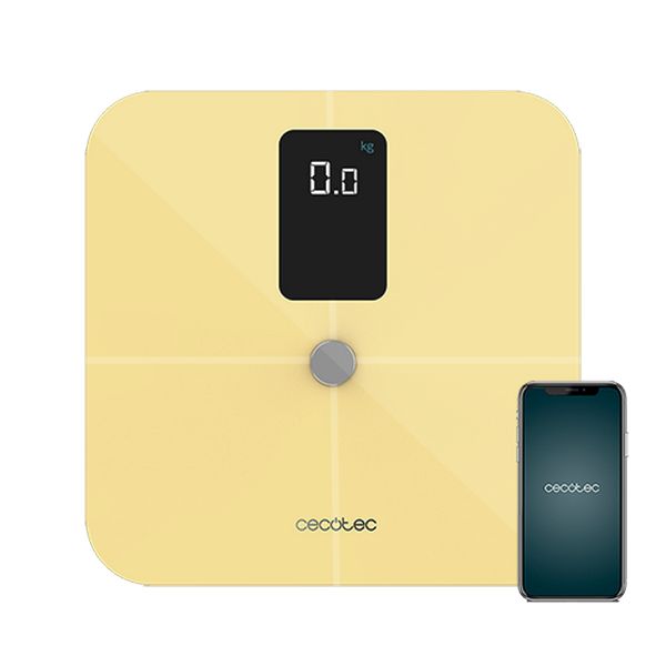 Balance Numérique de Salle de Bain Connectée - Cecotec Surface Precision 10400 Smart Healthy Vision en Jaune