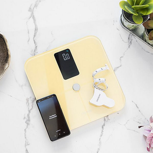 Balance Numérique de Salle de Bain Connectée - Cecotec Surface Precision 10400 Smart Healthy Vision en Jaune