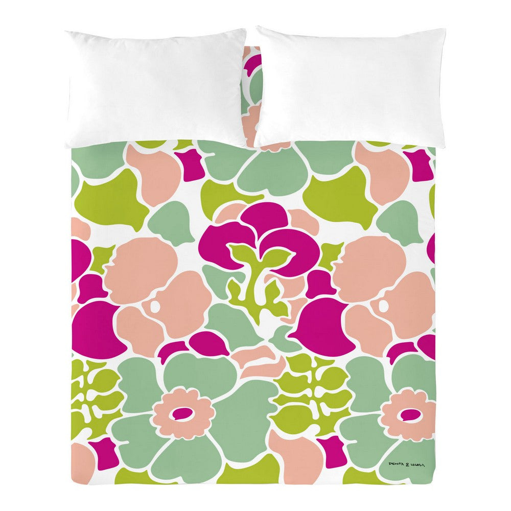 Devota &amp; Lomba Anemona Juego de cama con flores rosas y azules