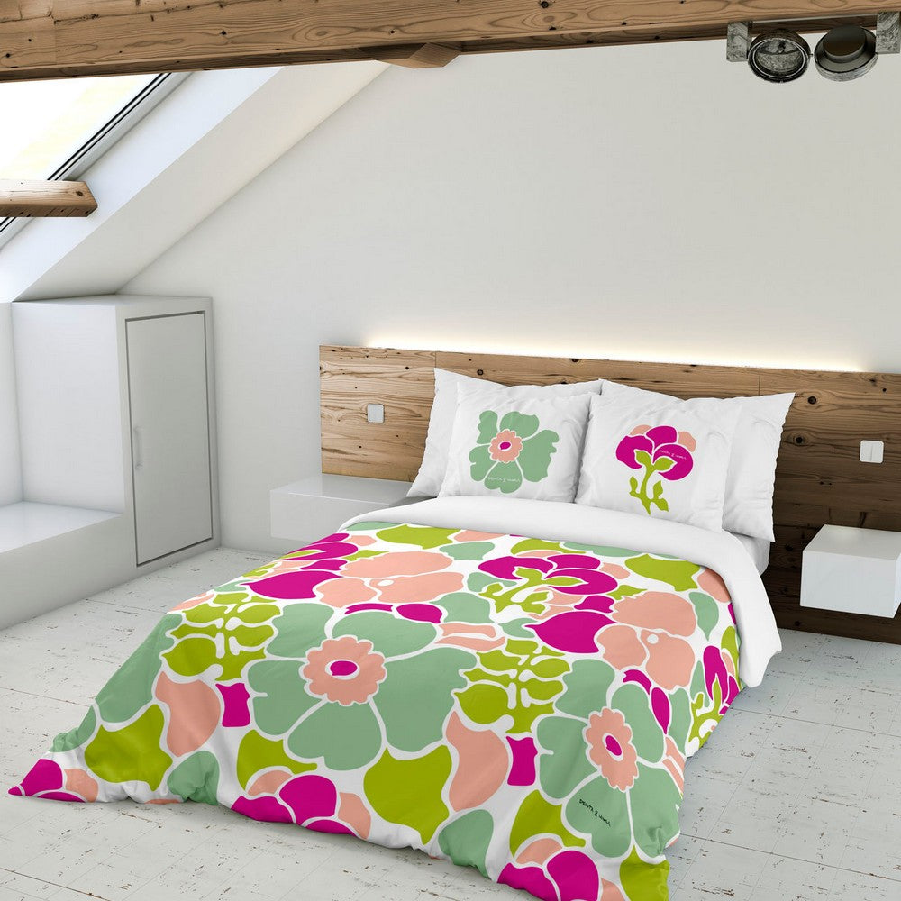 Devota &amp; Lomba Anemona Juego de cama con flores rosas y azules