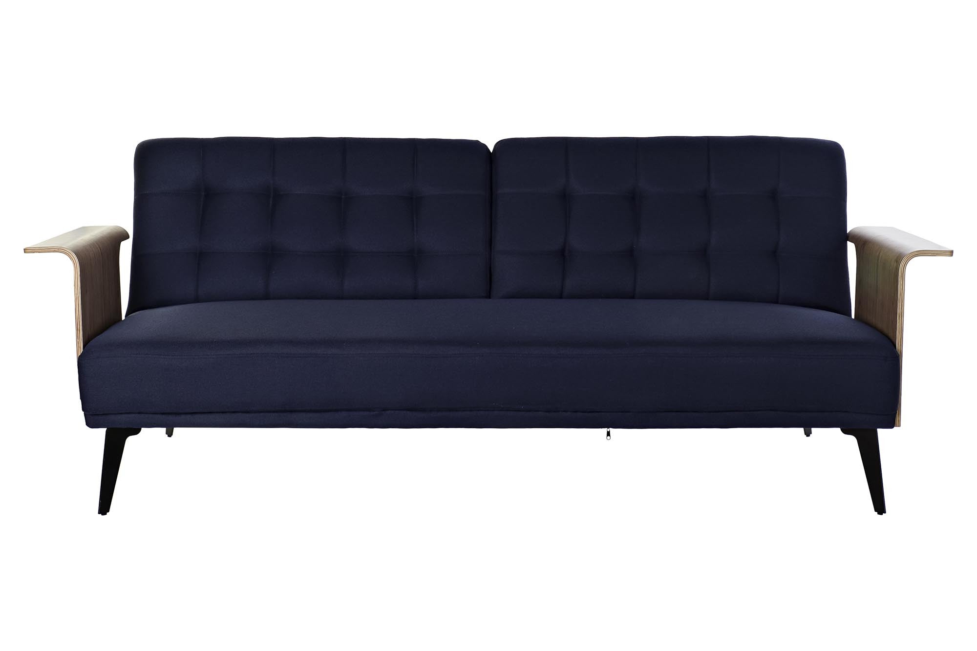 Sofa Bed Home Decor Navy Blue Polyester Eucalyptus Wood (203 x 87 x 81 cm) 