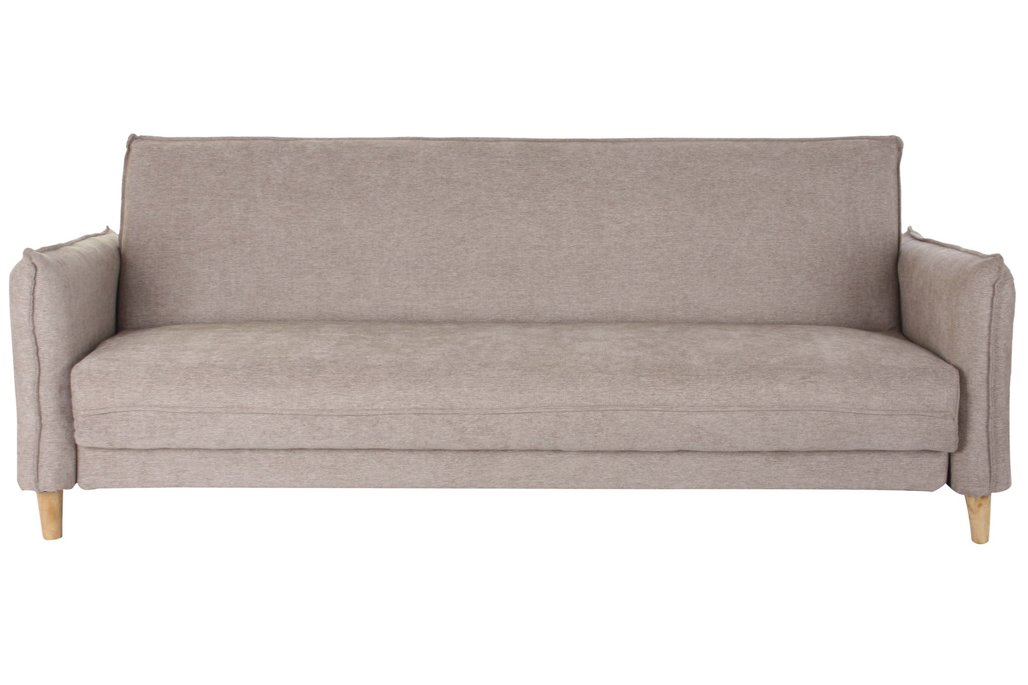 Convertible Sofa Traditional Design Home Decor Beige and Wood (206 x 85 x 82 cm) 