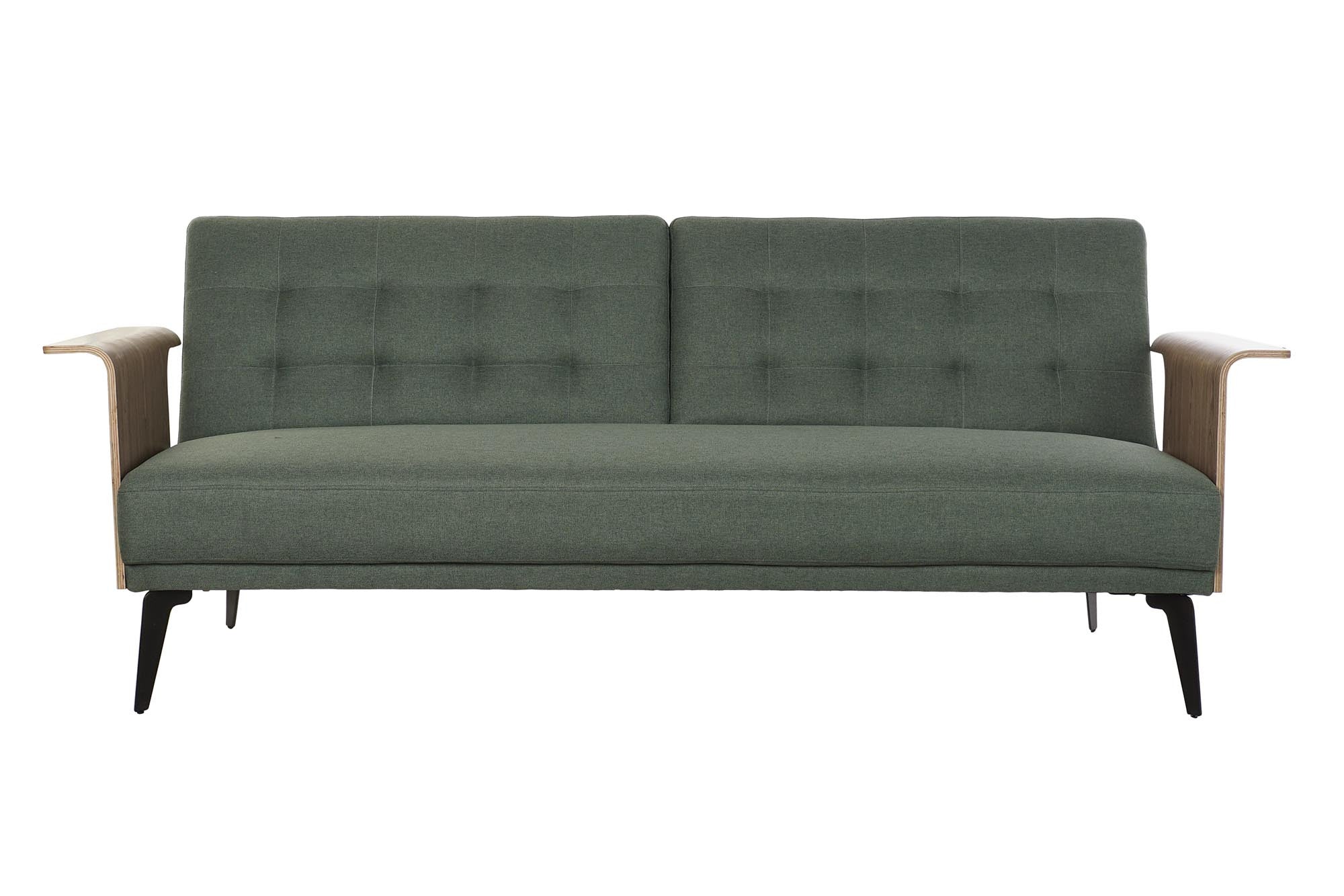 Convertible sofa Home Decor Green Polyester Eucalyptus wood (203 x 87 x 81 cm)