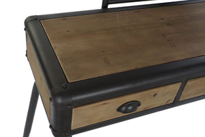Coiffeuse Design Loft Home Decor Sapin Métal (130 x 44 x 136 cm)