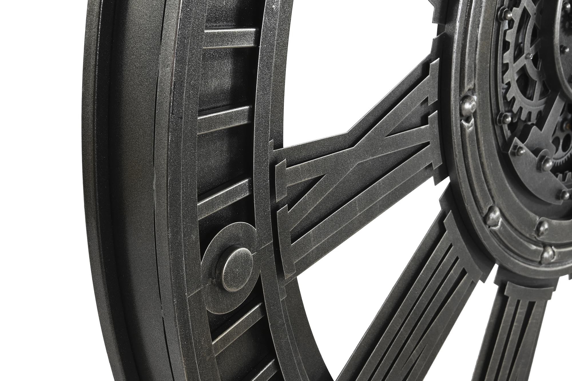 L'HORLOGE DE FER . Grande Horloge Murale Industrielle Loft en Fer (117X9,5X117)