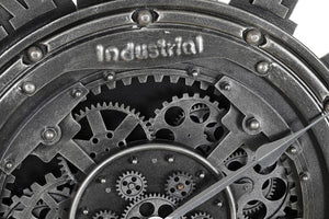 L'HORLOGE DE FER . Grande Horloge Murale Industrielle Loft en Fer (117X9,5X117)