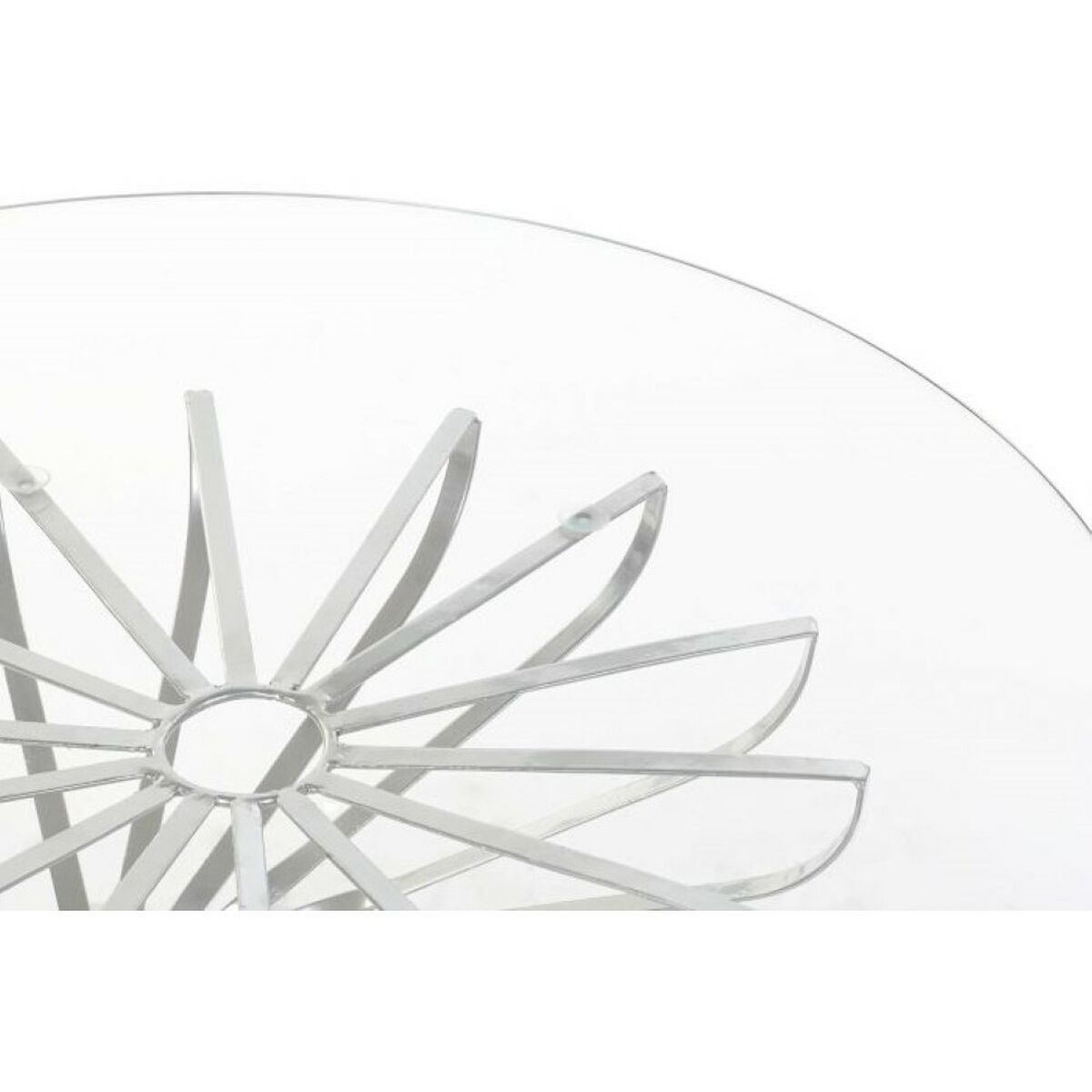 Table de Salle à Manger Spirale Home Decor Argenté Verre et Métal (81 x 81 x 38 cm)