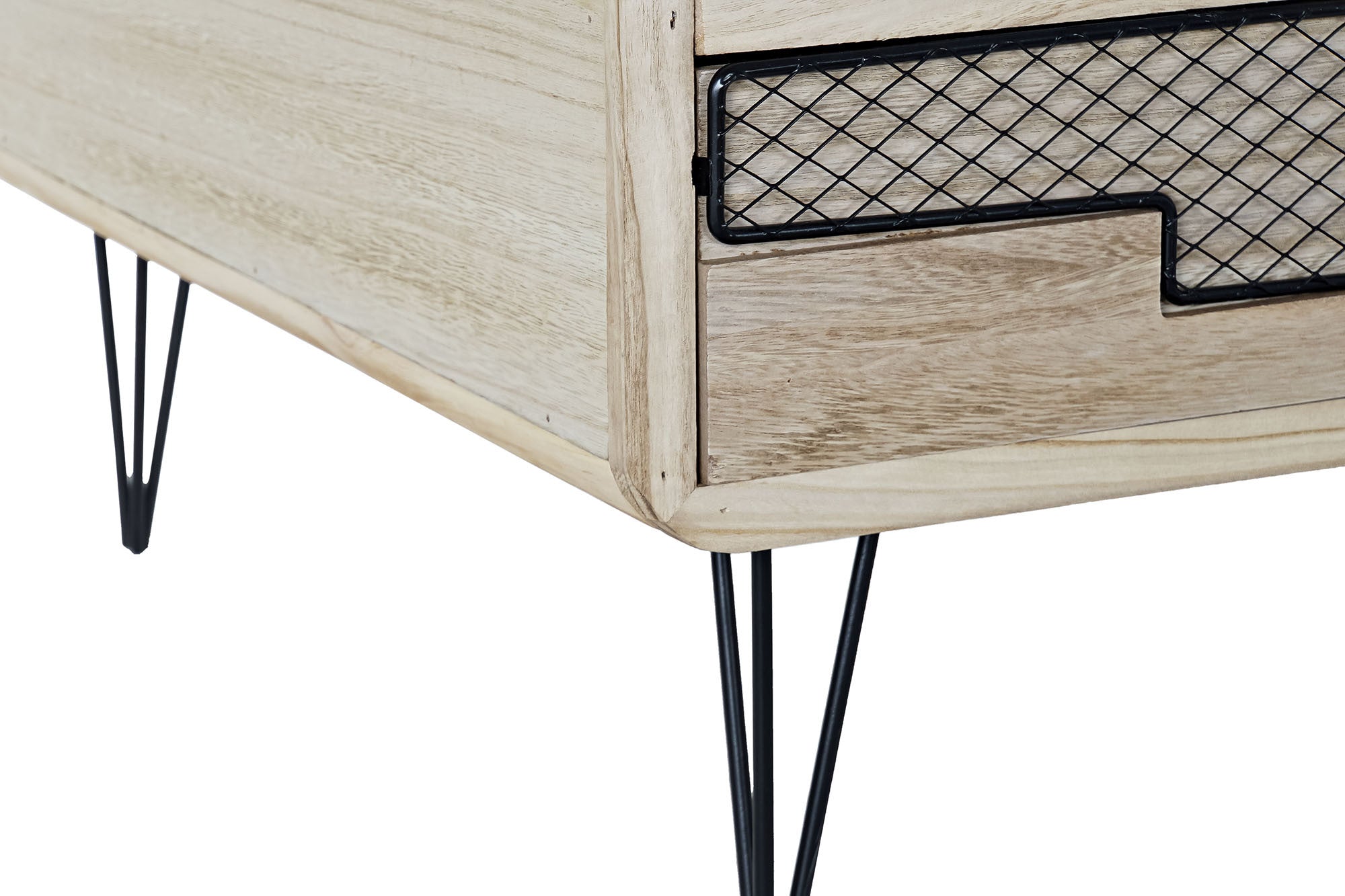 Meuble de télévision Boho Home Decor Métal Bois de paulownia (115 x 61 x 43 cm)