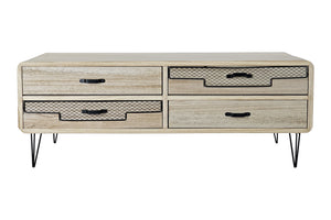 Meuble de télévision Boho Home Decor Métal Bois de paulownia (115 x 61 x 43 cm)