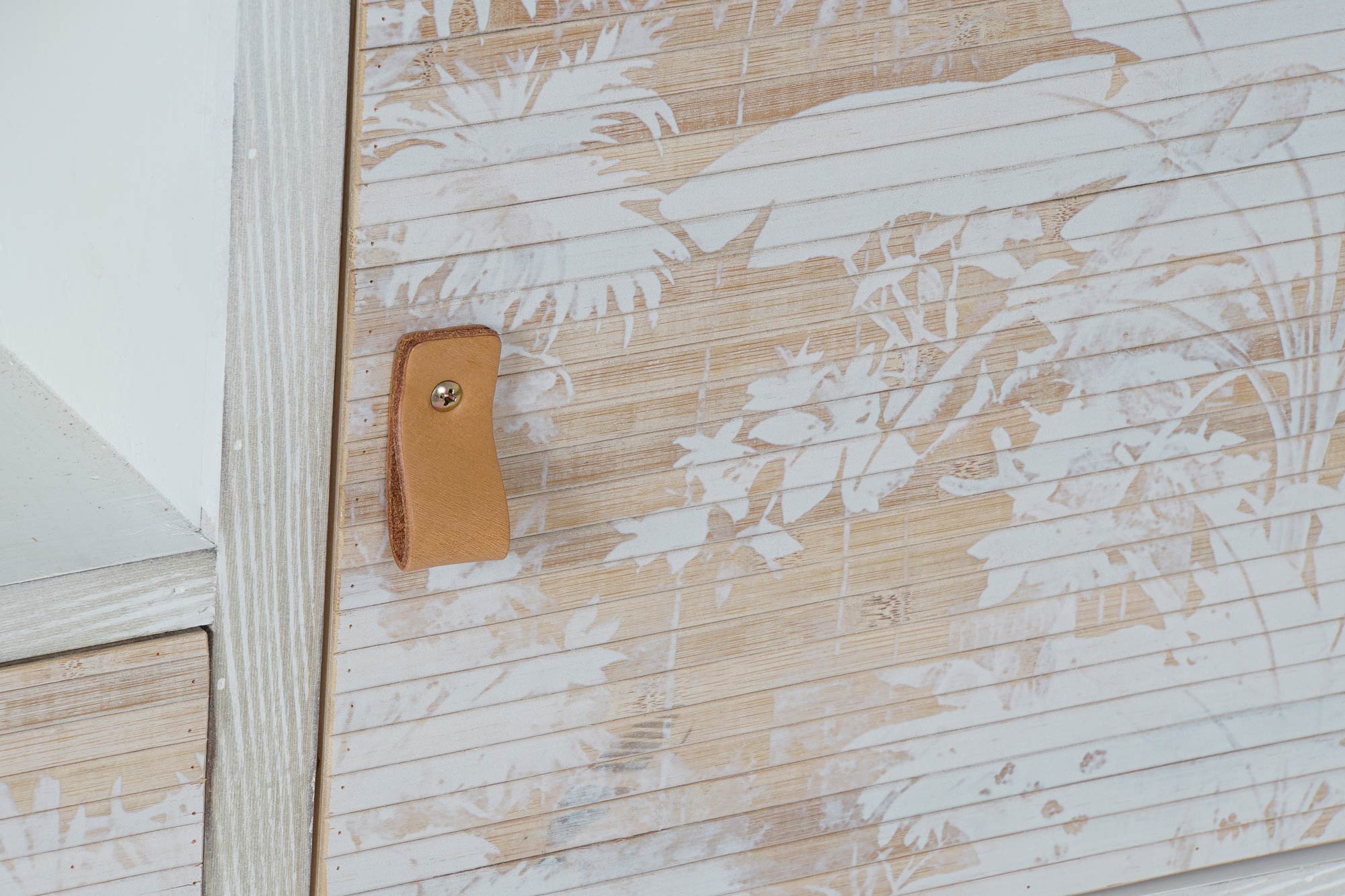 Meuble de télévision Design Tropical Home Decor Blanc Bois Bambou (140 x 40 x 51 cm)