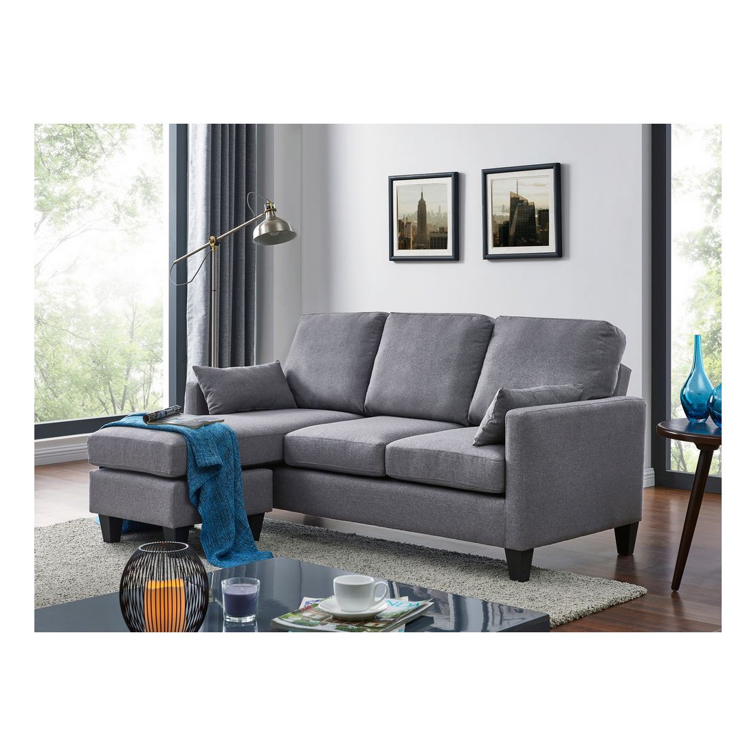 Astan Hogar gray 3-seater sofa bed 