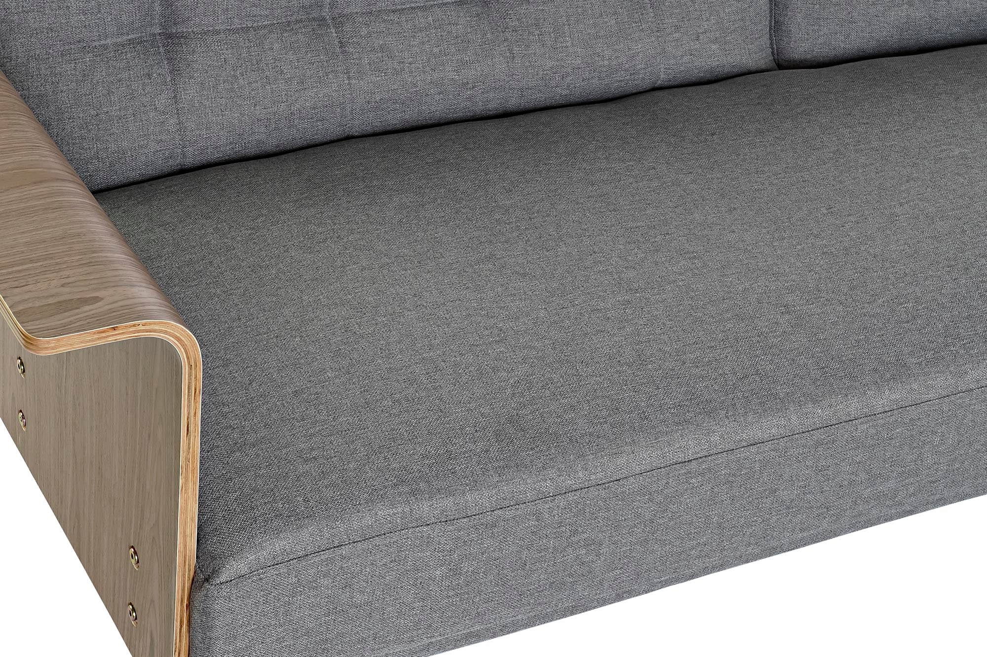 Sofa Bed Dark Gray and Eucalyptus Wood Home Decor (203 x 87 x 81 cm) 