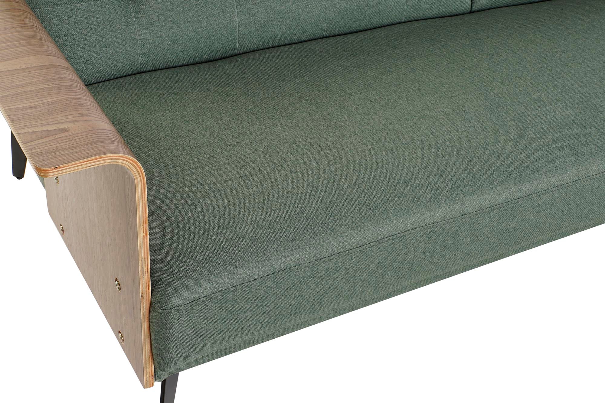 Convertible sofa Home Decor Green Polyester Eucalyptus wood (203 x 87 x 81 cm)