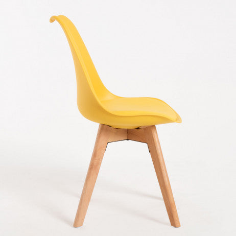 Mustard Yellow and Beech Wood Dining Chair