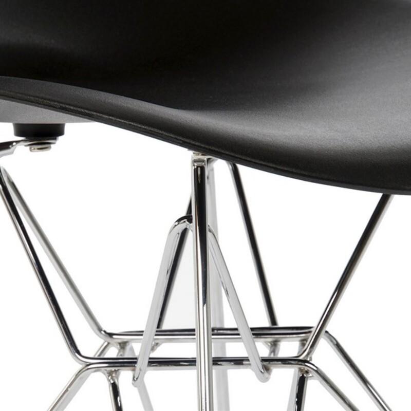Chaise de salle à manger contemporaine noir et métallisée
