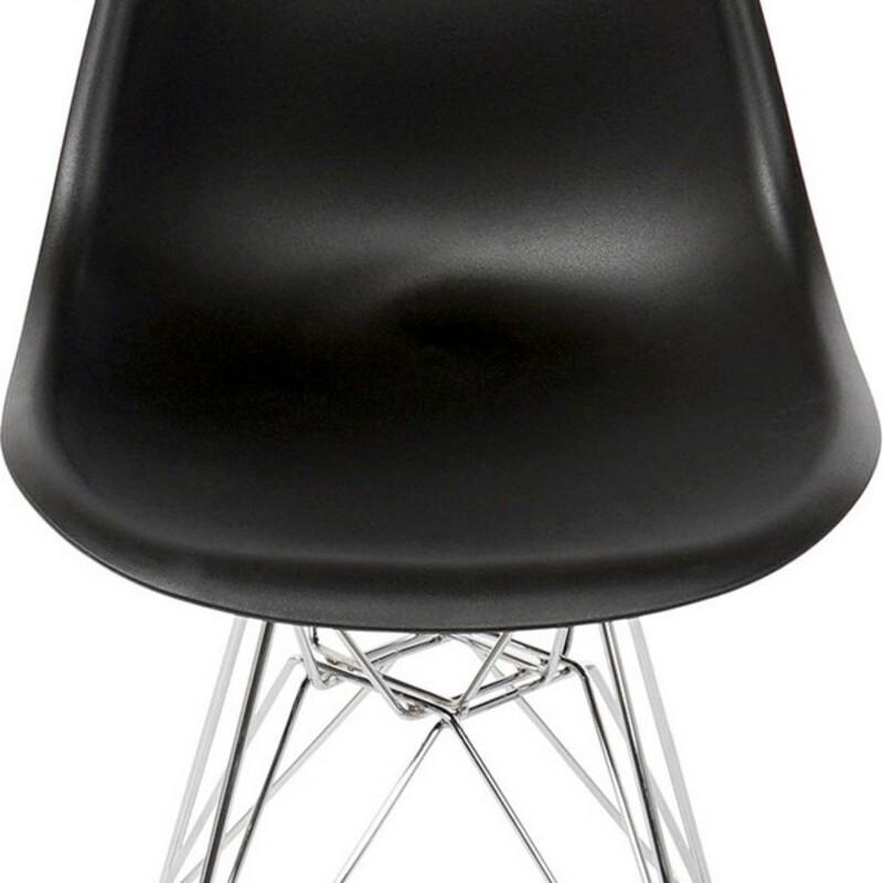 Chaise de salle à manger contemporaine noir et métallisée