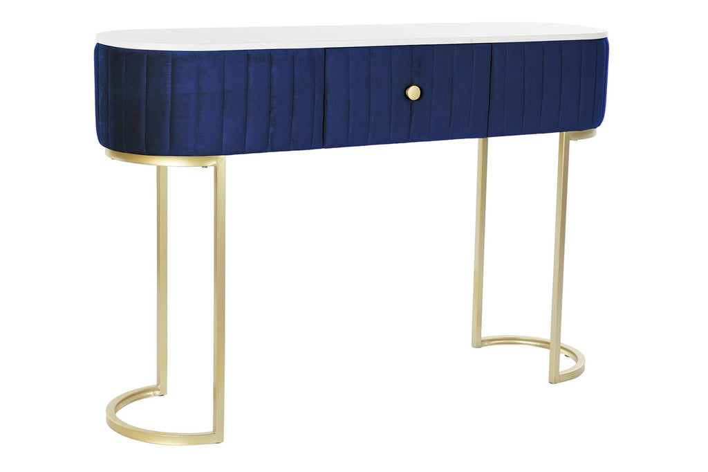 Console Contemporaine Velours Bleu Home Decor Doré Marbre