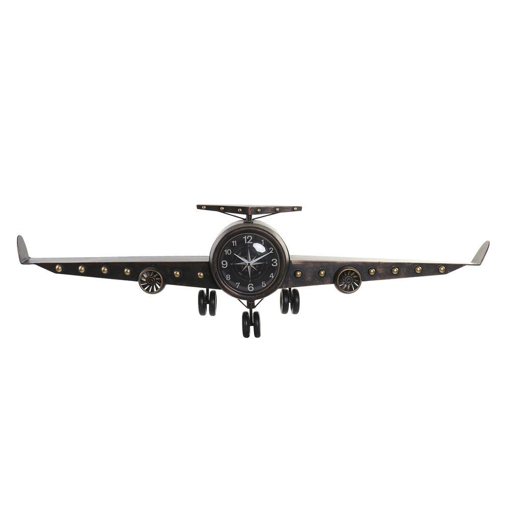 Aviation time. Vintage airplane wall clock