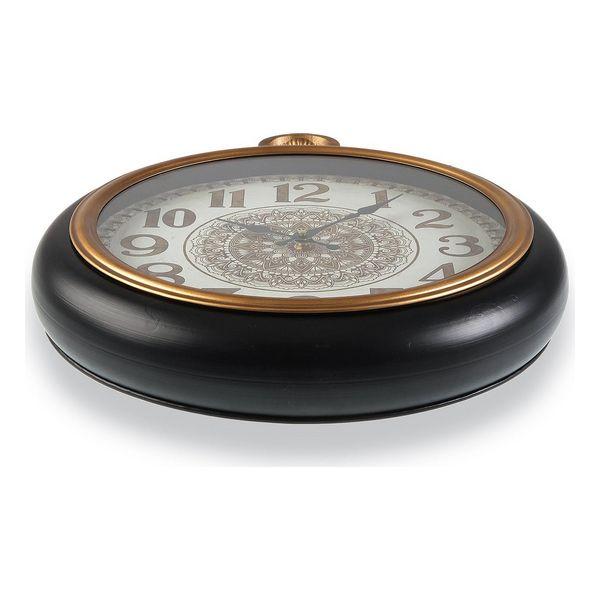 Reloj de pared Versa vintage con fuelle negro y dorado