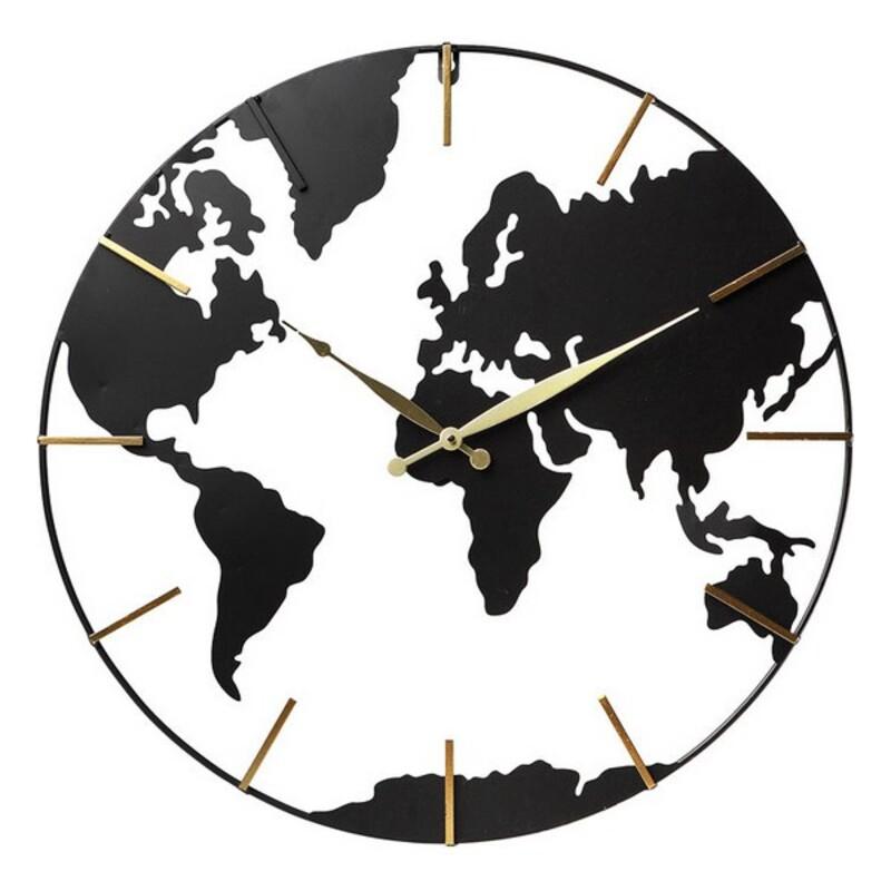 Reloj de Pared Mapamundi en Madera y Metal - Viaja en el tiempo desde tu salón