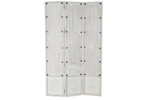 Separador de ambientes Cottage Style White Home Decor Espejo de madera de mango (112 x 2 x 183 cm) 