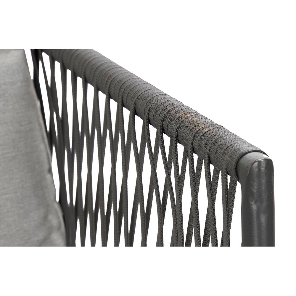 Garden Sofa Contemporary Design Home Decor Black Polyester Rope Aluminum (2 pcs) (192 x 163 x 86 cm) 