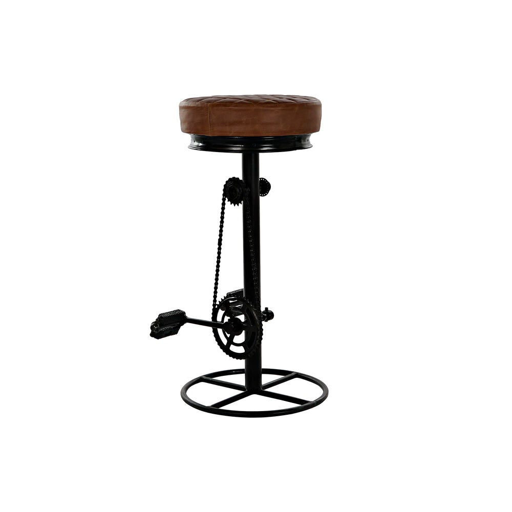 Vintage leather and metal bar stool 